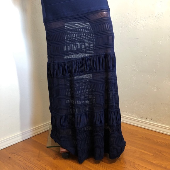 Herve Leger L Navy Blue Bandage Dress - Picture 3 of 11